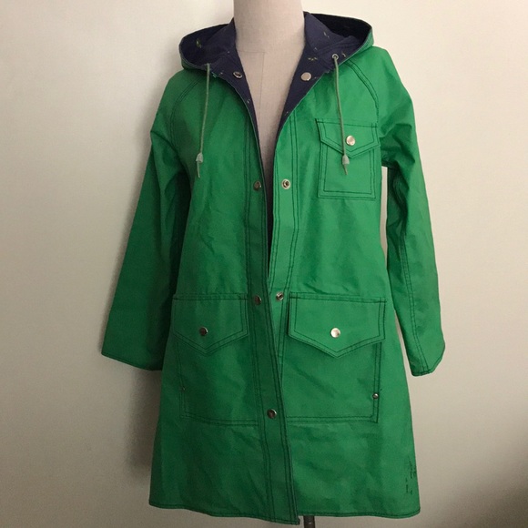 kelly green rain jacket